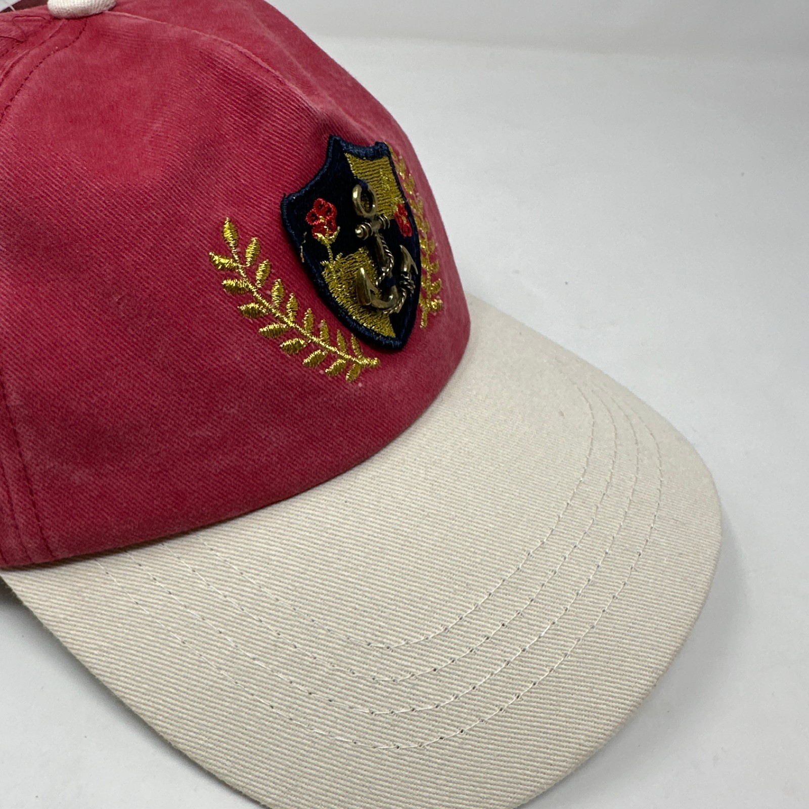Free People Movement Hat Women OS Red Nautical Yacht Club Anchor Crest