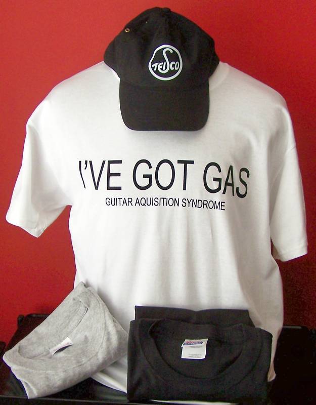 "I'VE GOT  GAS" GUITAR T-SHIRT SIZE XL and all other sizes
