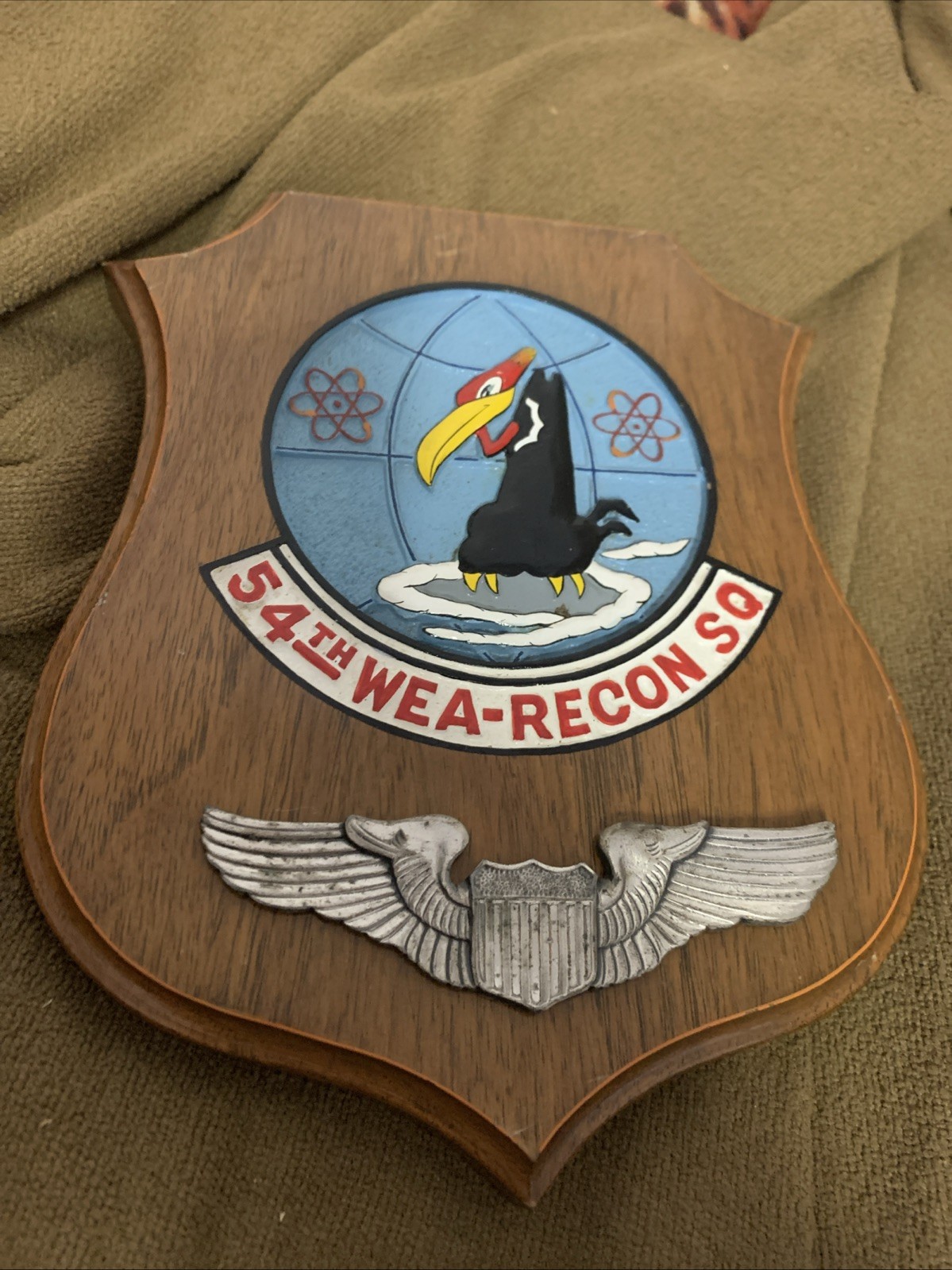 54th Weather Recon SQ Weather Warfare Pilot Wings Army Air Corps Plaque Vietnam