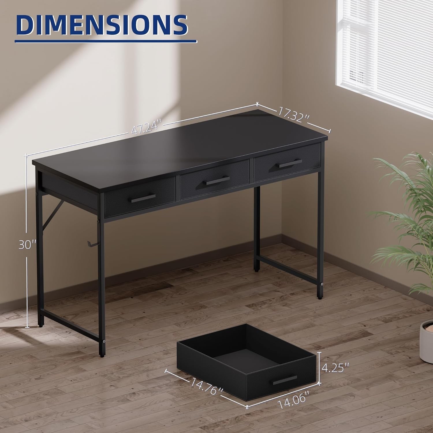 32Inch Small Computer Desk W/ 2 Drawers Bedroom Study Writing Home Office Table