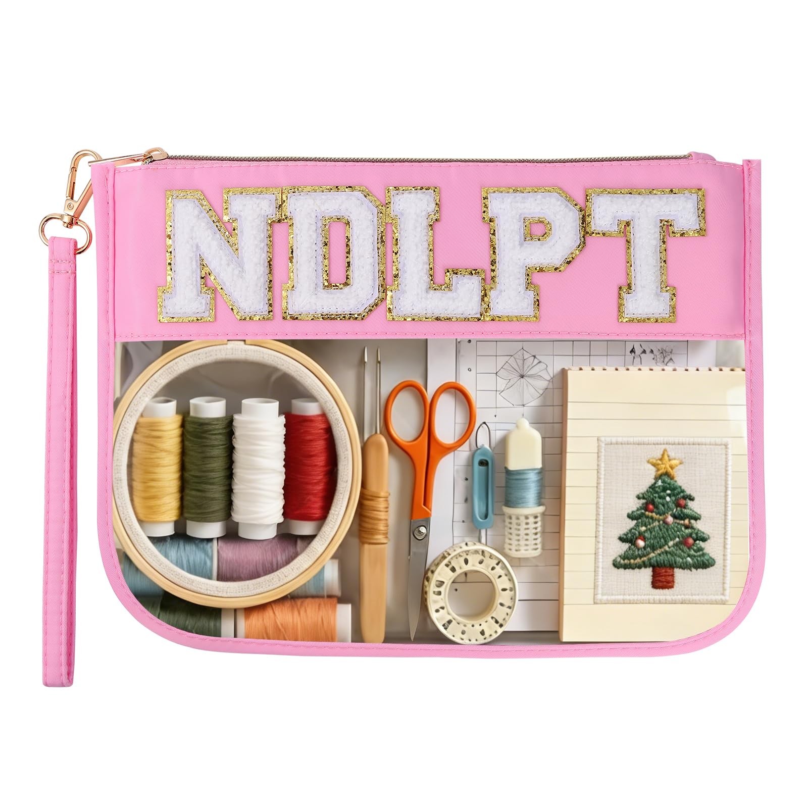 Needlepoint Project Bag Sewing Gifts Embroidery Craft Flat-M, Pink