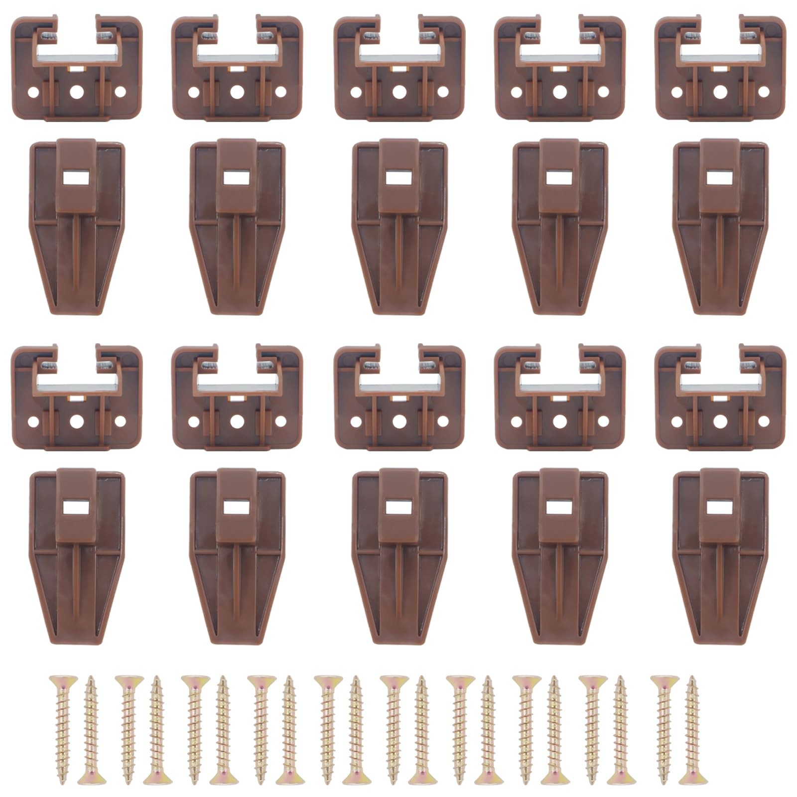 10 Sets Drawer Track Guide and Glides, Center Mount Drawer Plastic Slides Dra...