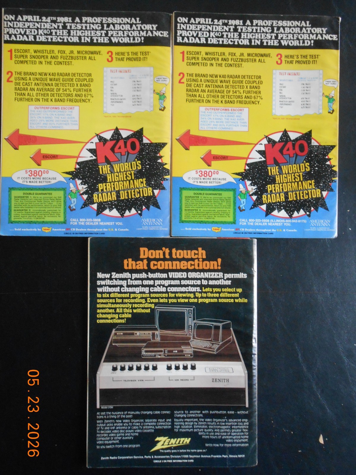 3 1982 Radio electronics magazines GREAT ADS Shure PC Computer CB Atari Sony