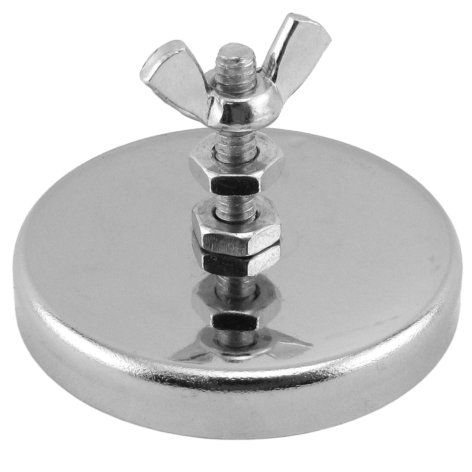 Ceramic Round Base Magnet with Bolt, Nuts, and Wing Nut Pack - Heavy-Duty Str...