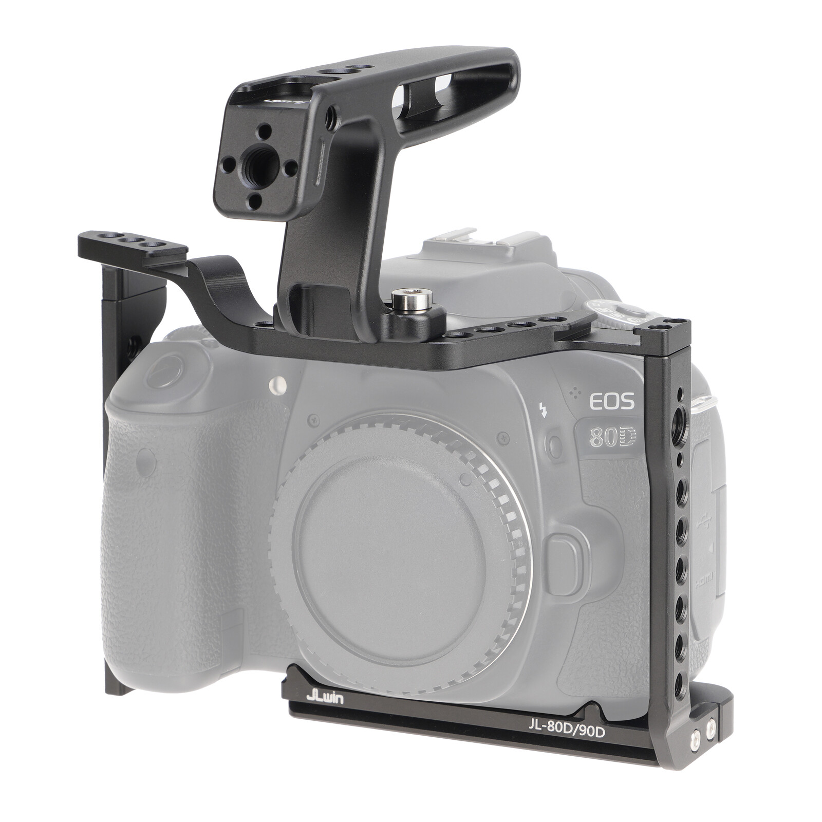 Camera Frame Cage w Cold Shoe with Top Handle Grip  for Canon EOS 80D 90D Camera