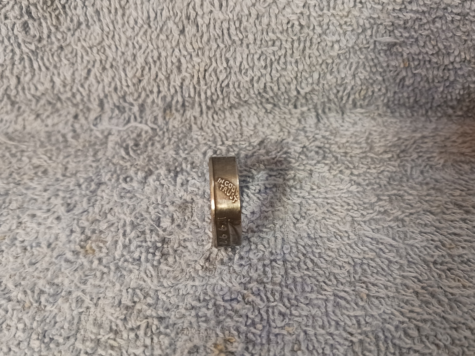 1997 Washington Quarters, Handmade Coin Ring, Size 7-1/2 clad