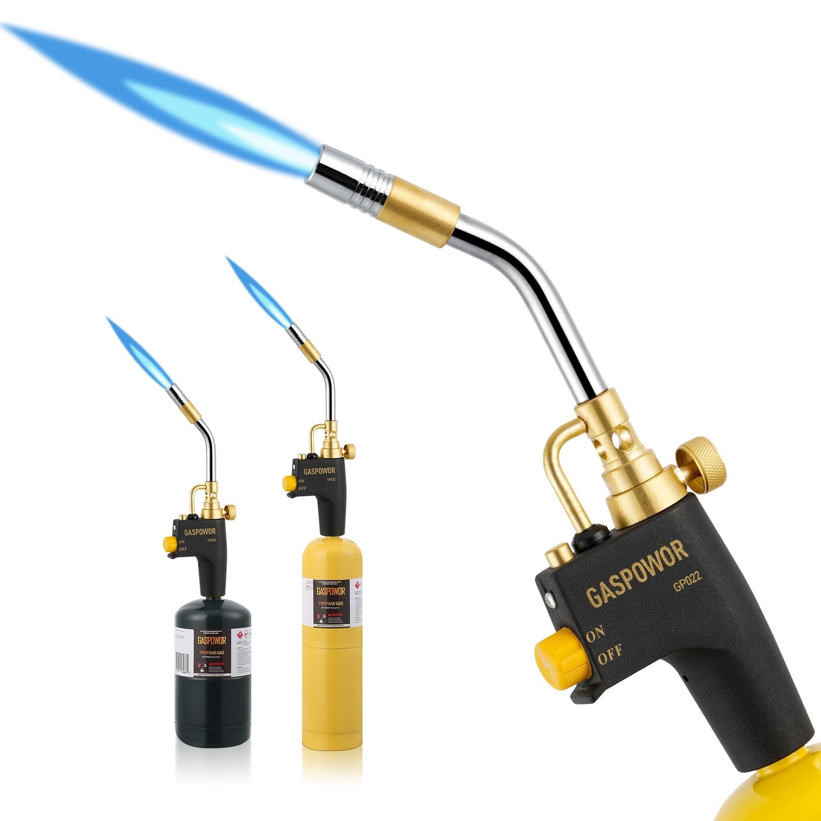 High Intensity Propane Torch Head Fuel by Propane, With Gas Valve, Black