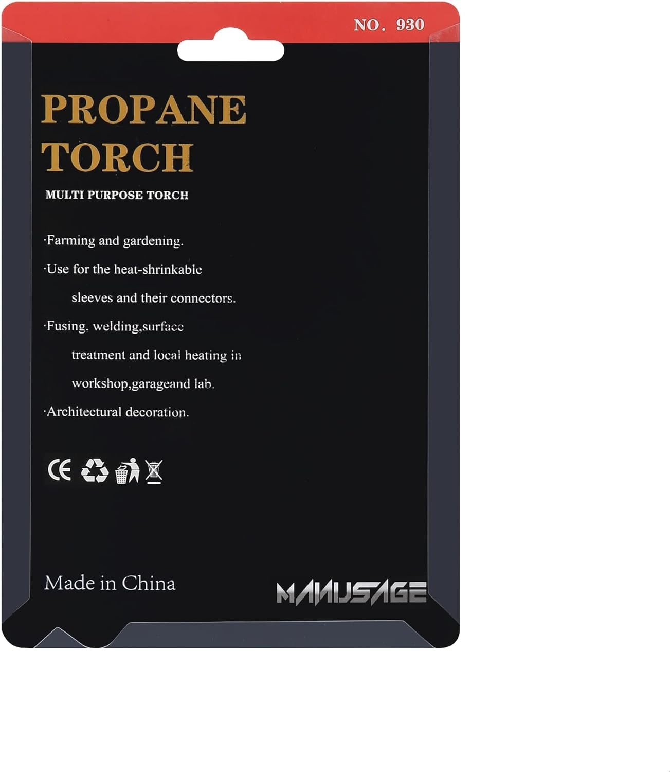 Manusage Propane Torch Head with Igniter, Trigger Start Self Medium, Brass