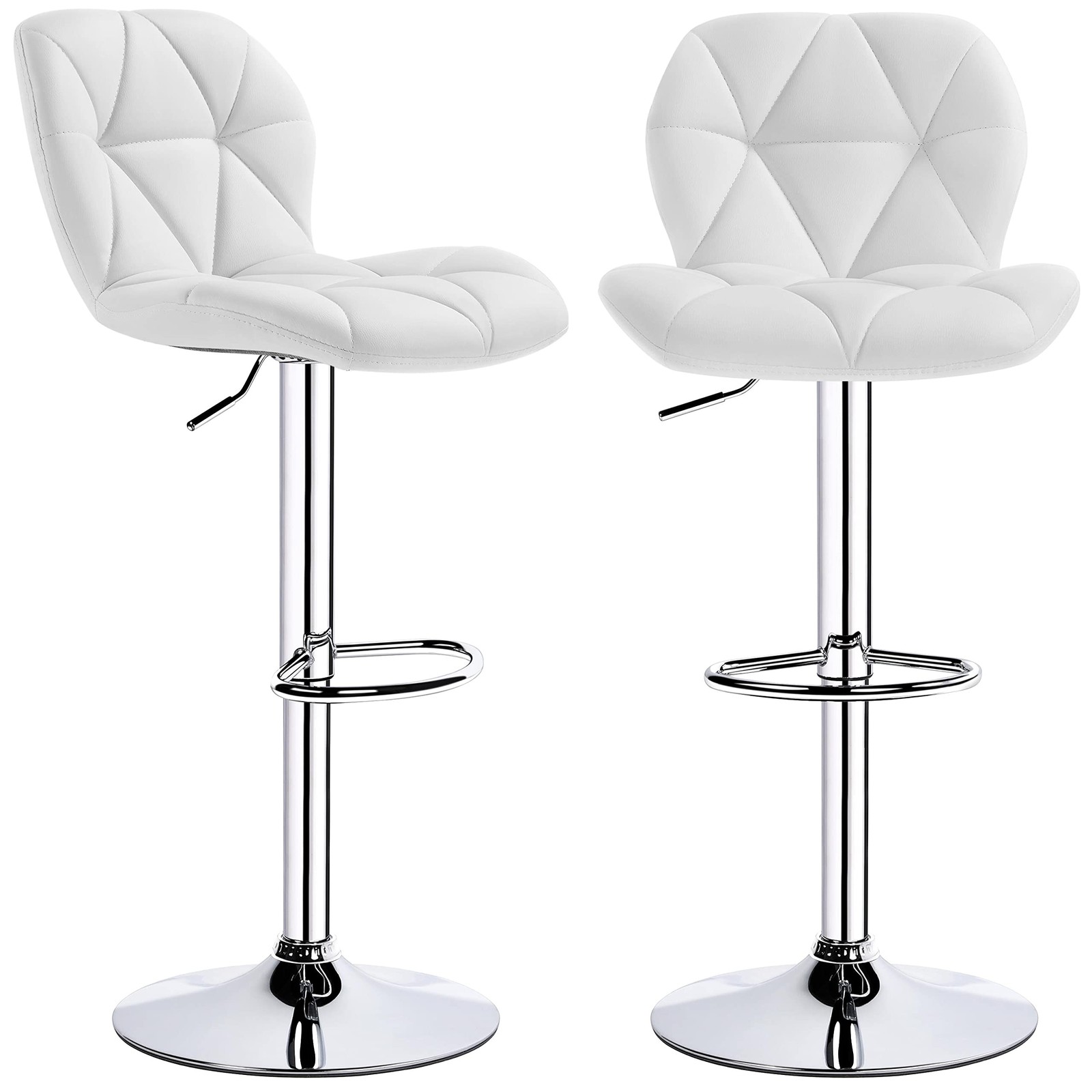 2pcs Bar Stools PU Leather 360�� Swivel Bar Counter Chair w/Backrest Bar Stools