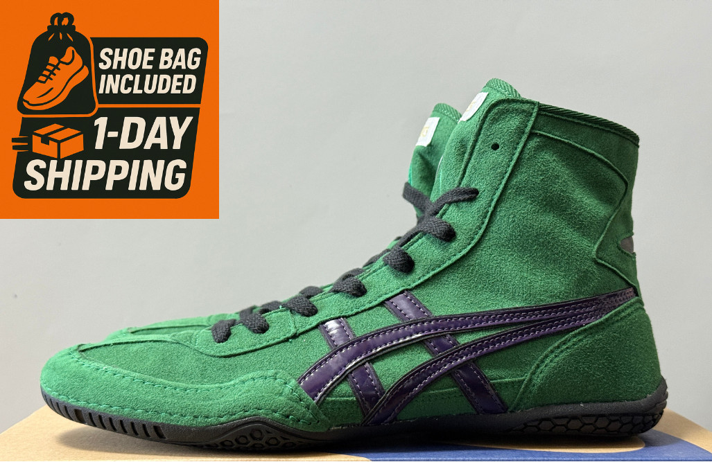 [Shoe bag]  Asics Wrestling Shoes EX-EO  1083A001 Green x Purple x Black