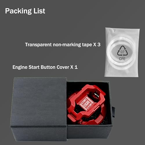 Push Start Button Cover Press Car Engine Stop to Ignition Press-A-Red-Word