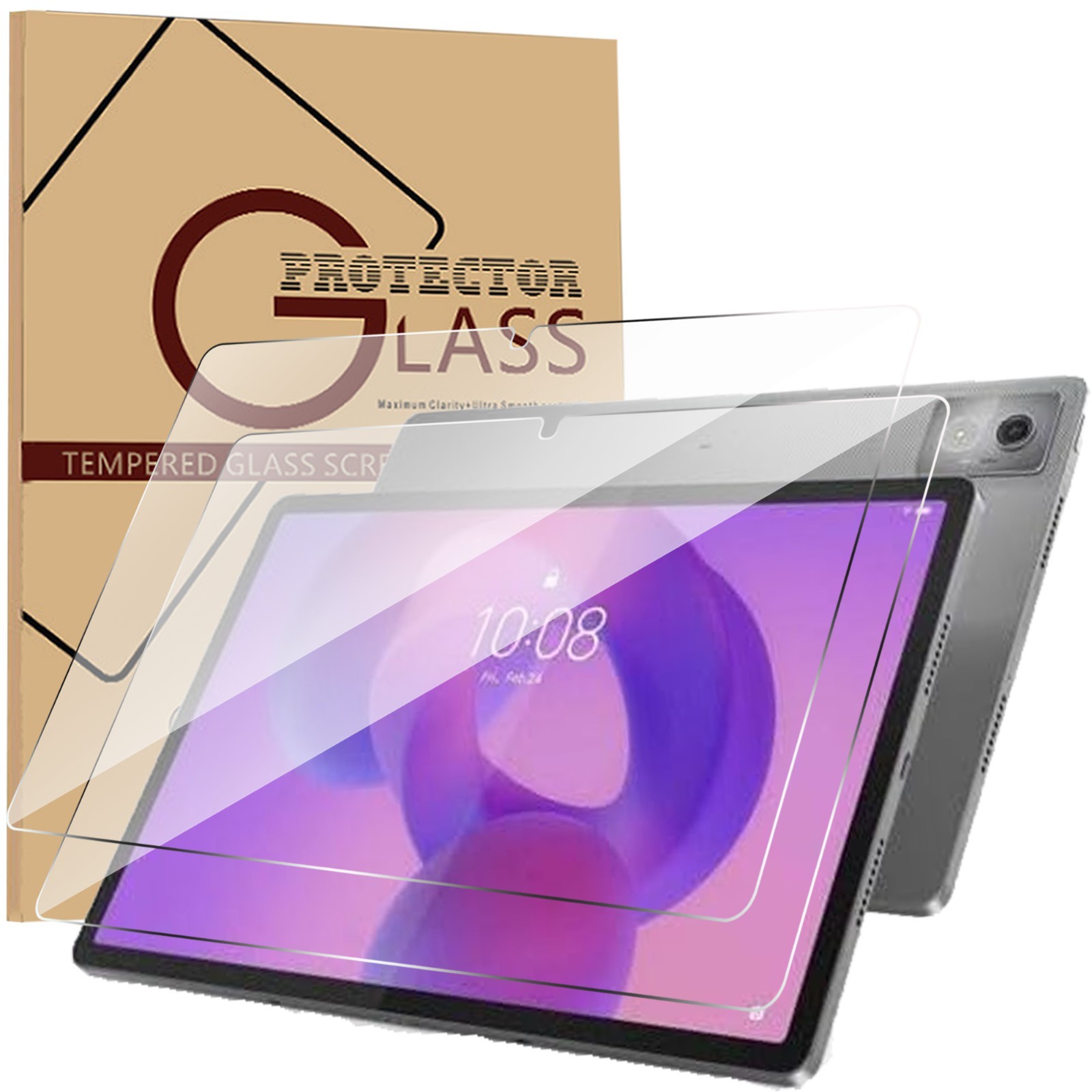 2 Pack Glass Screen Protector For Lenovo IdeaTab Plus 12.1 / Tab K12 9H HD Clear