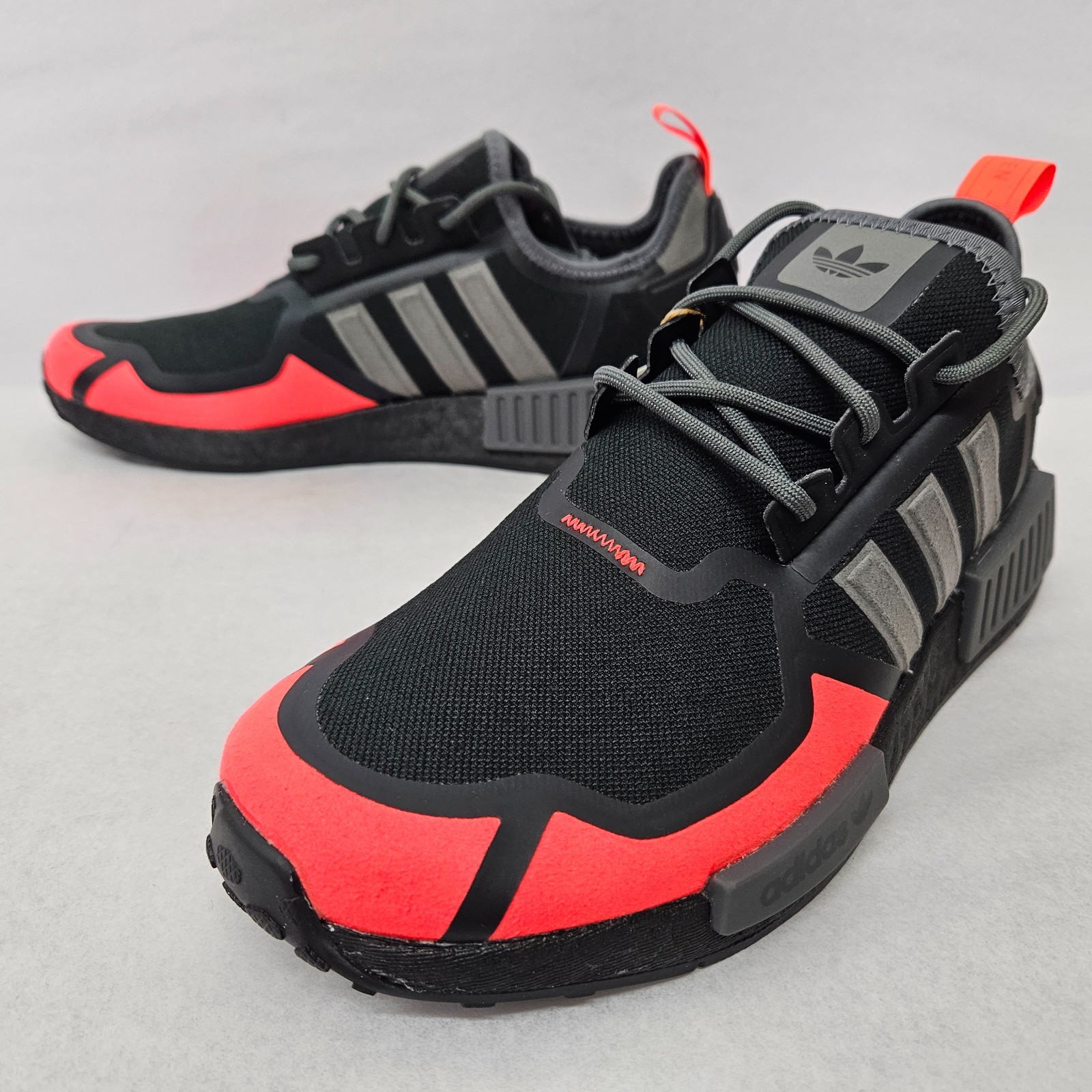 Adidas NMD_R1 Athletic Shoes GZ9274 Black Gray Solar Red Men's Size 9