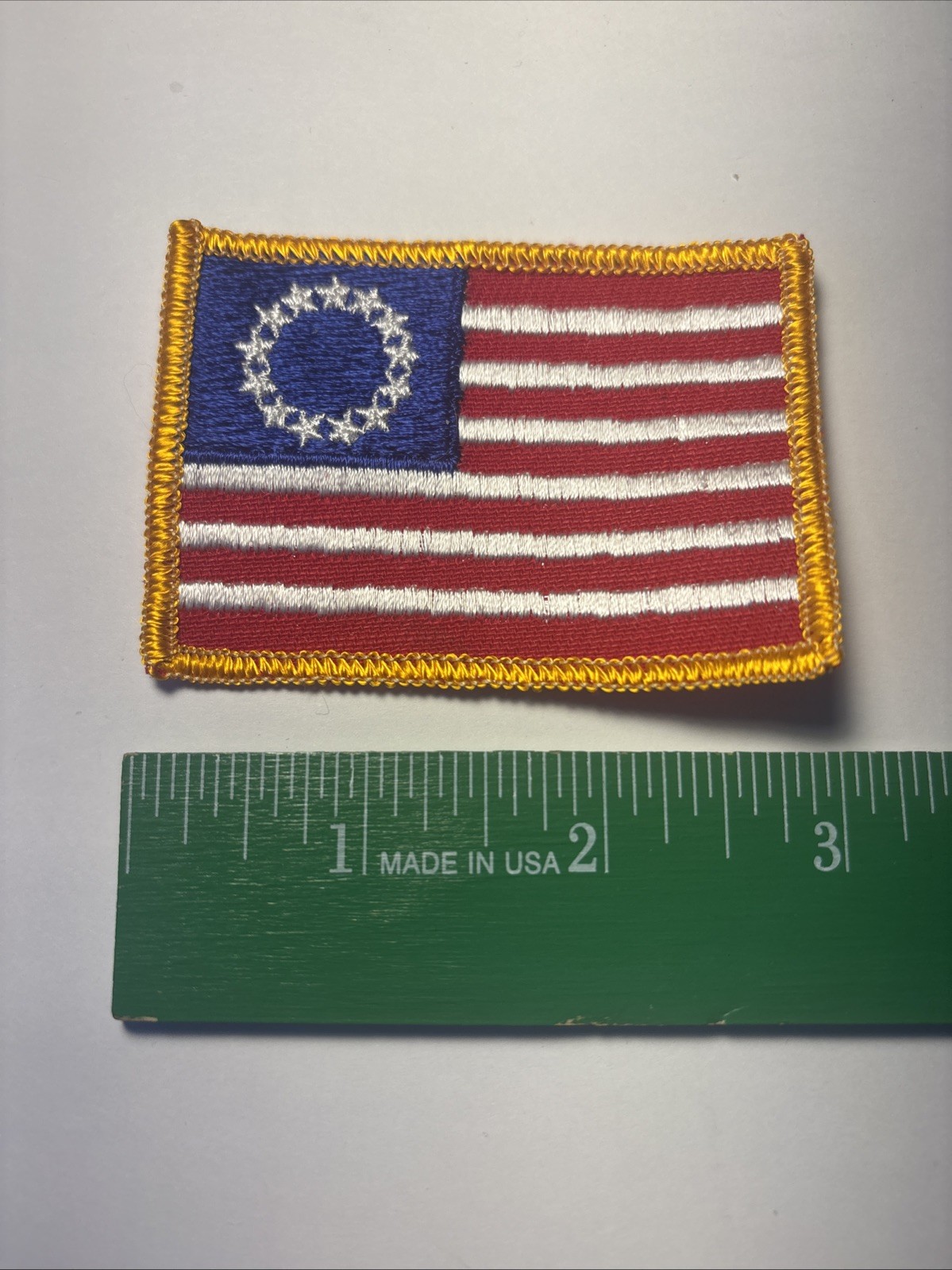 VINTAGE BETSY ROSS 1776 FLAG SEW ON EMBROIDERED FLAG HAT PATCH US USA PATRIOT