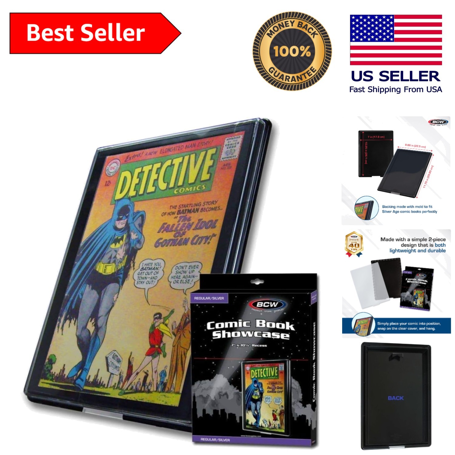Durable Wall-Mount Comic Book Frame - 8.875 x 11.75 Inches, Easy Access Design