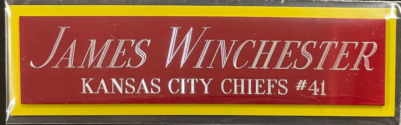 JAMES WINCHESTER CHIEFS NAMEPLATE FOR AUTOGRAPHED Signed FOOTBALL-PHOTO-HELMET