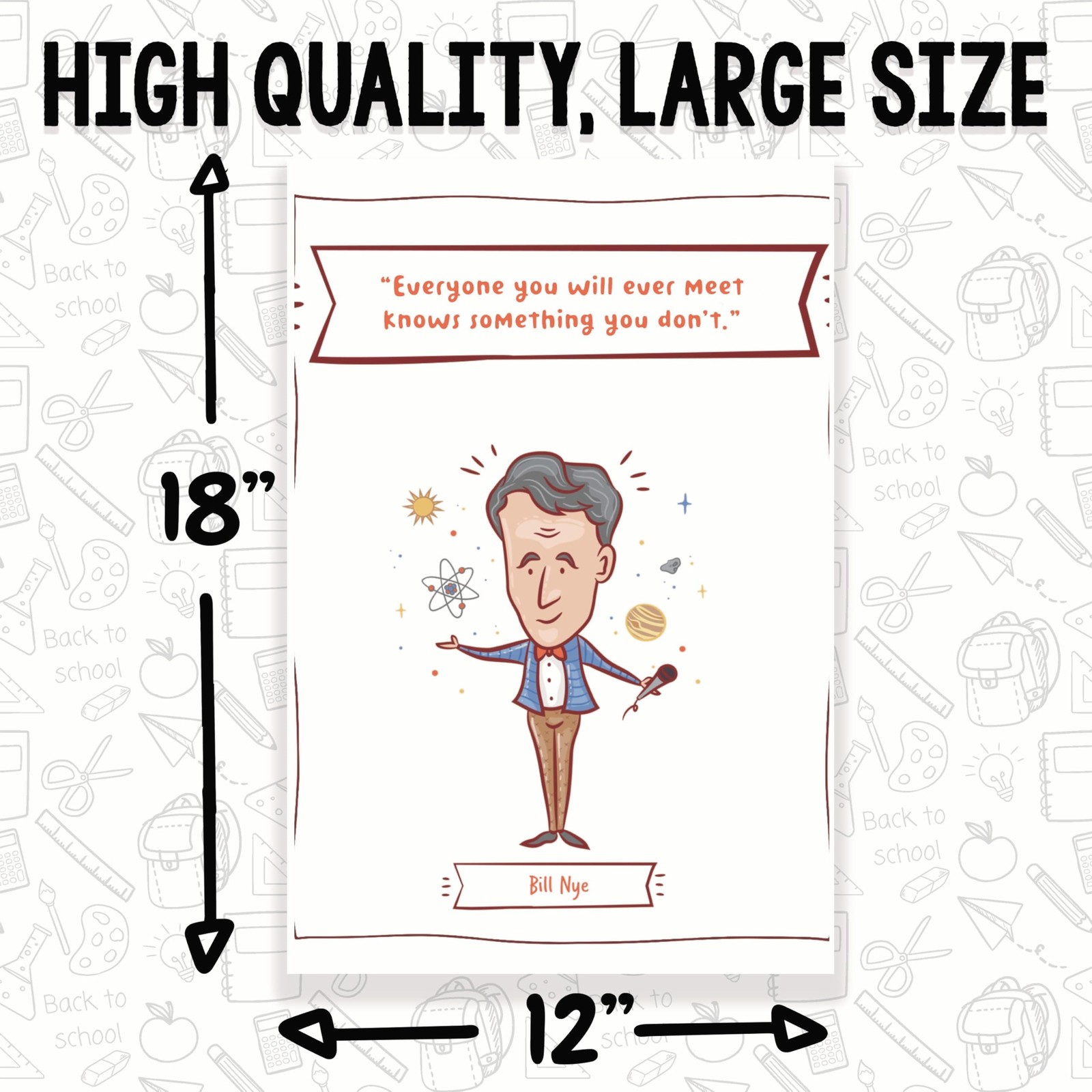 Bill Nye Quote Science Classroom Poster - Science Class Decor Poster - Decora...