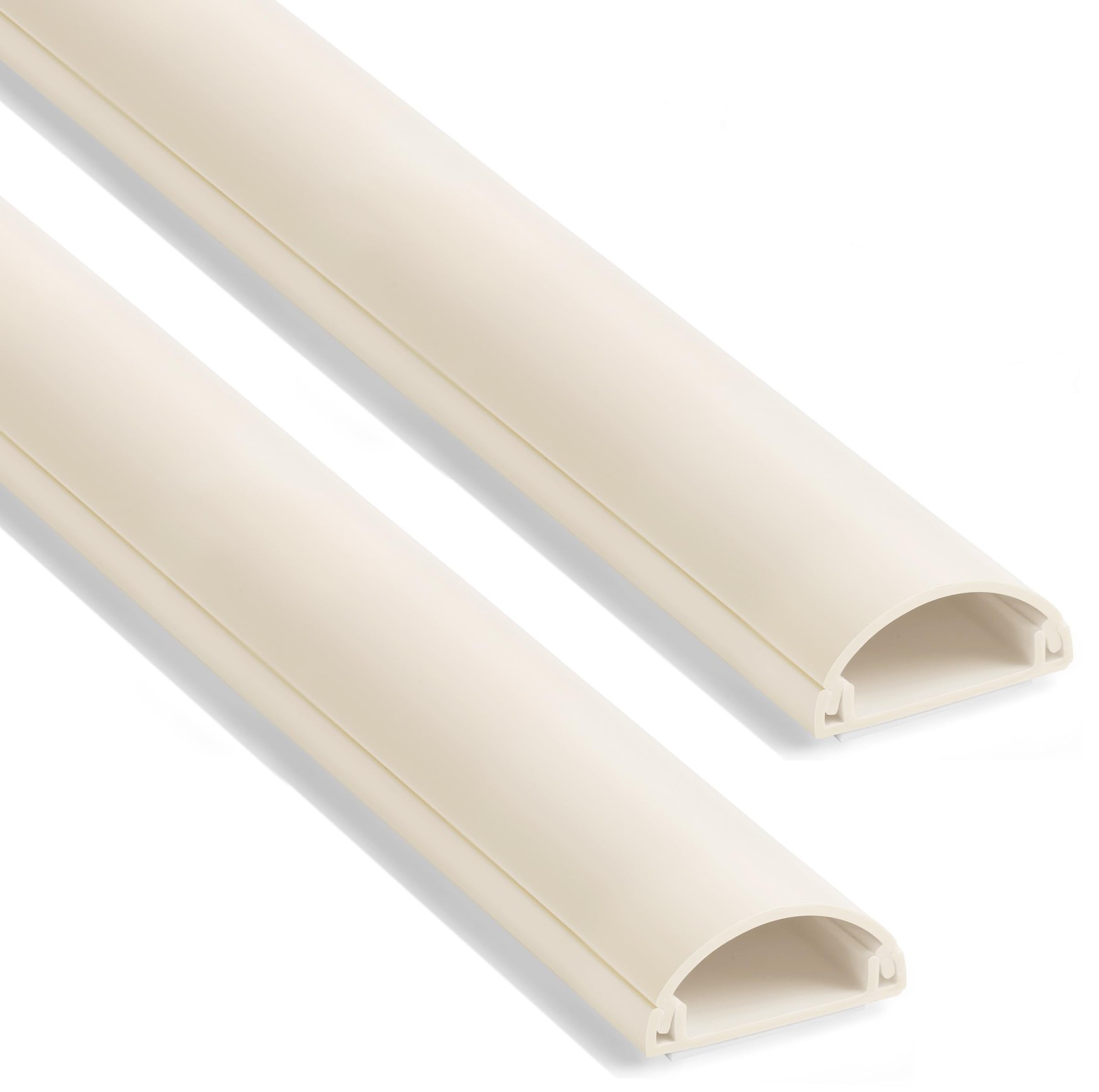 Wall Cord Hider for 1-2 Cords, Self-Adhesive TV Cord Cover, Beige D-Shaped Wi...