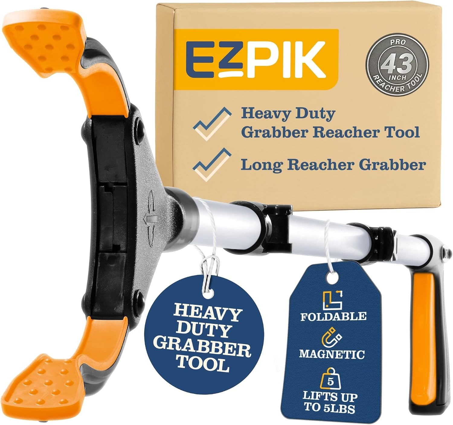 EZPIK Pro 43" Foldable Grabber Reacher Tool Seniors Elderly Trash Picker Upper