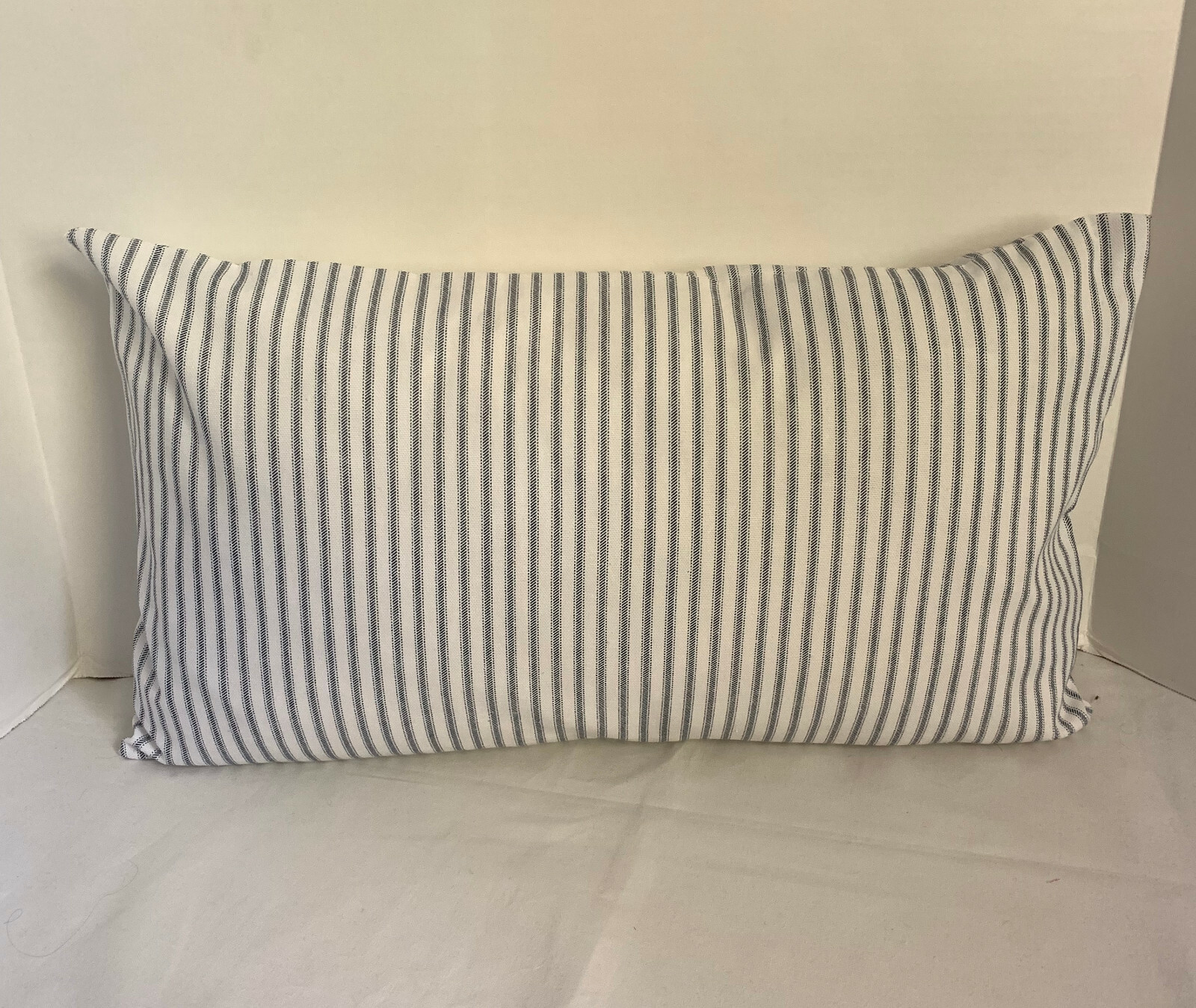 Pillow Cover Ticking Navy and White Fabric Custom Made CHOOSE Size Many Sizes