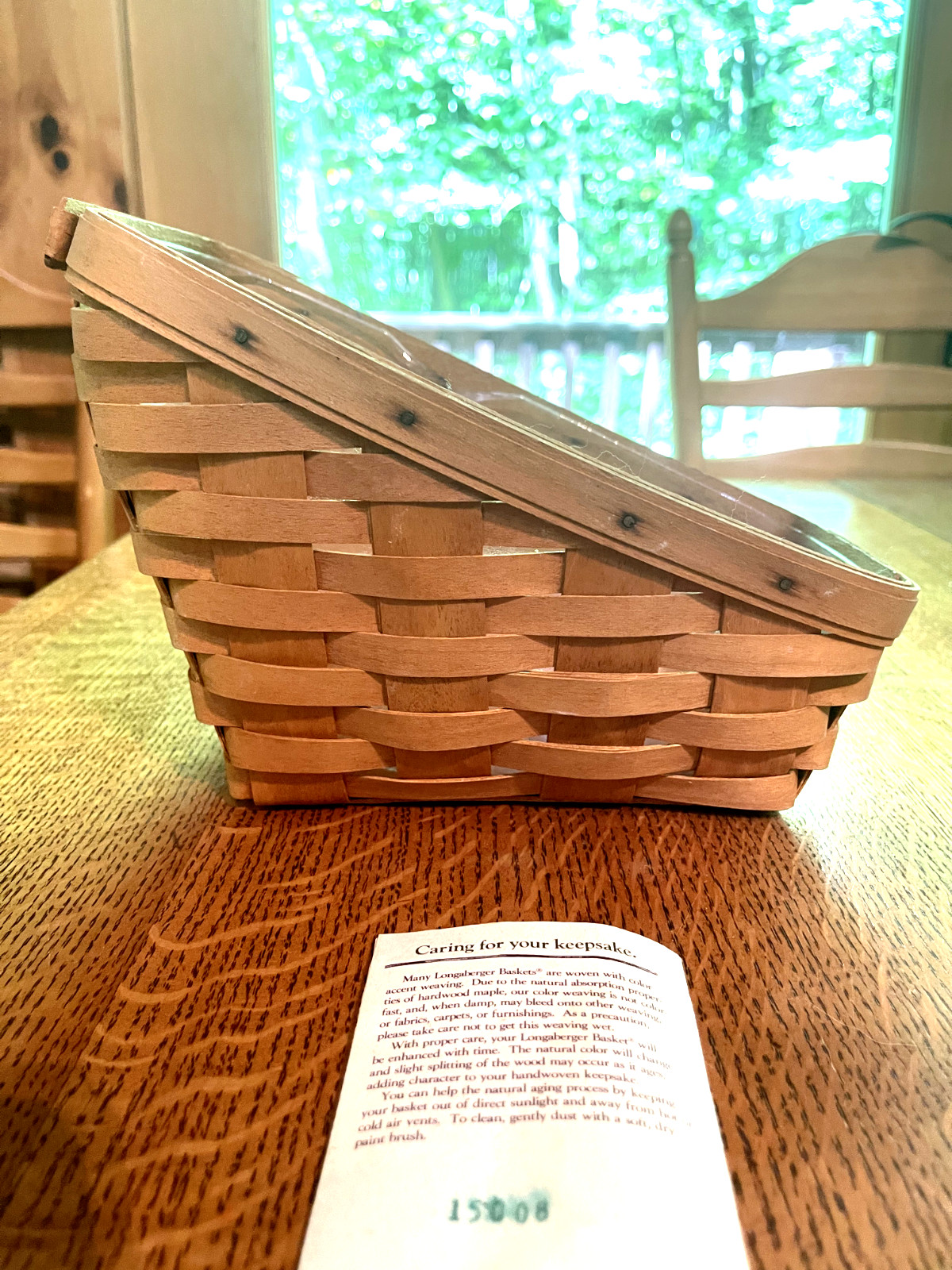 Longaberger Small Vegetable Basket, w/Protector, MINT