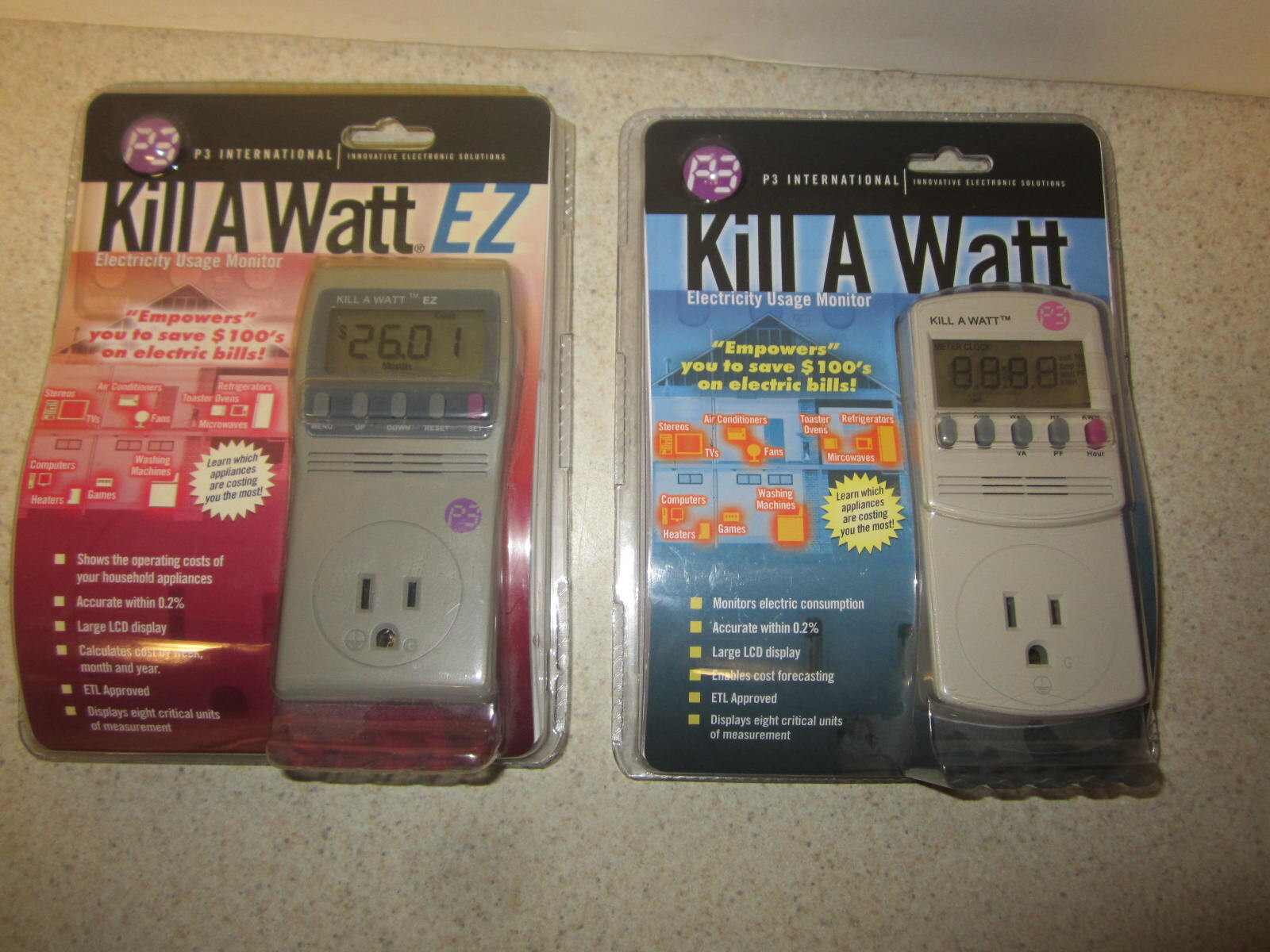 LOT OF P3 Kill A Watt EZ Electricity Monitor P4460 and Kill A Watt P4400  NEW