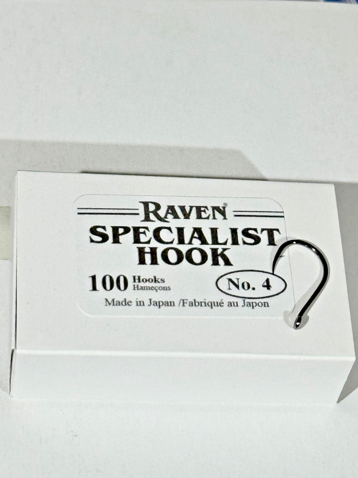 Raven Specialist Hooks , Size 4, One 100 Count Box