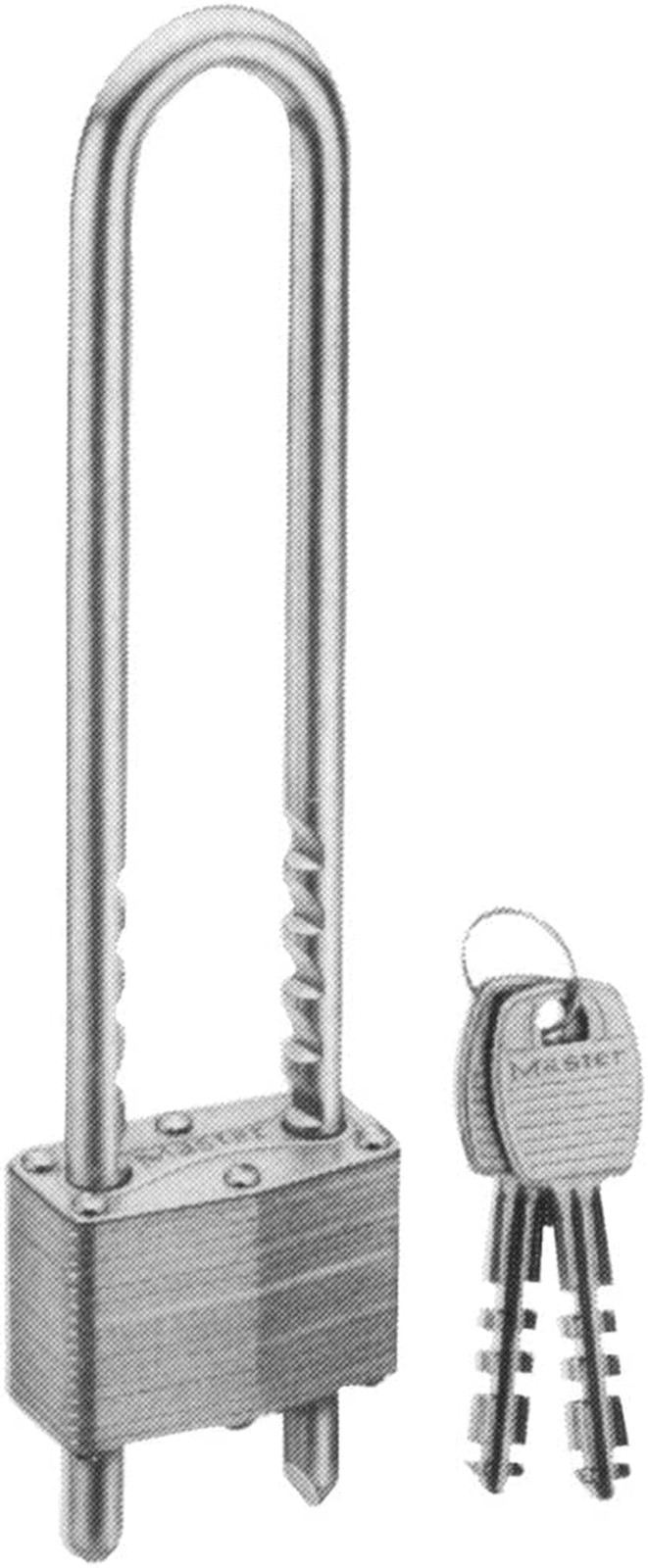 Silver Outdoor Laminated Padlock with Keys, Extra Long Extended Adjustable Shack