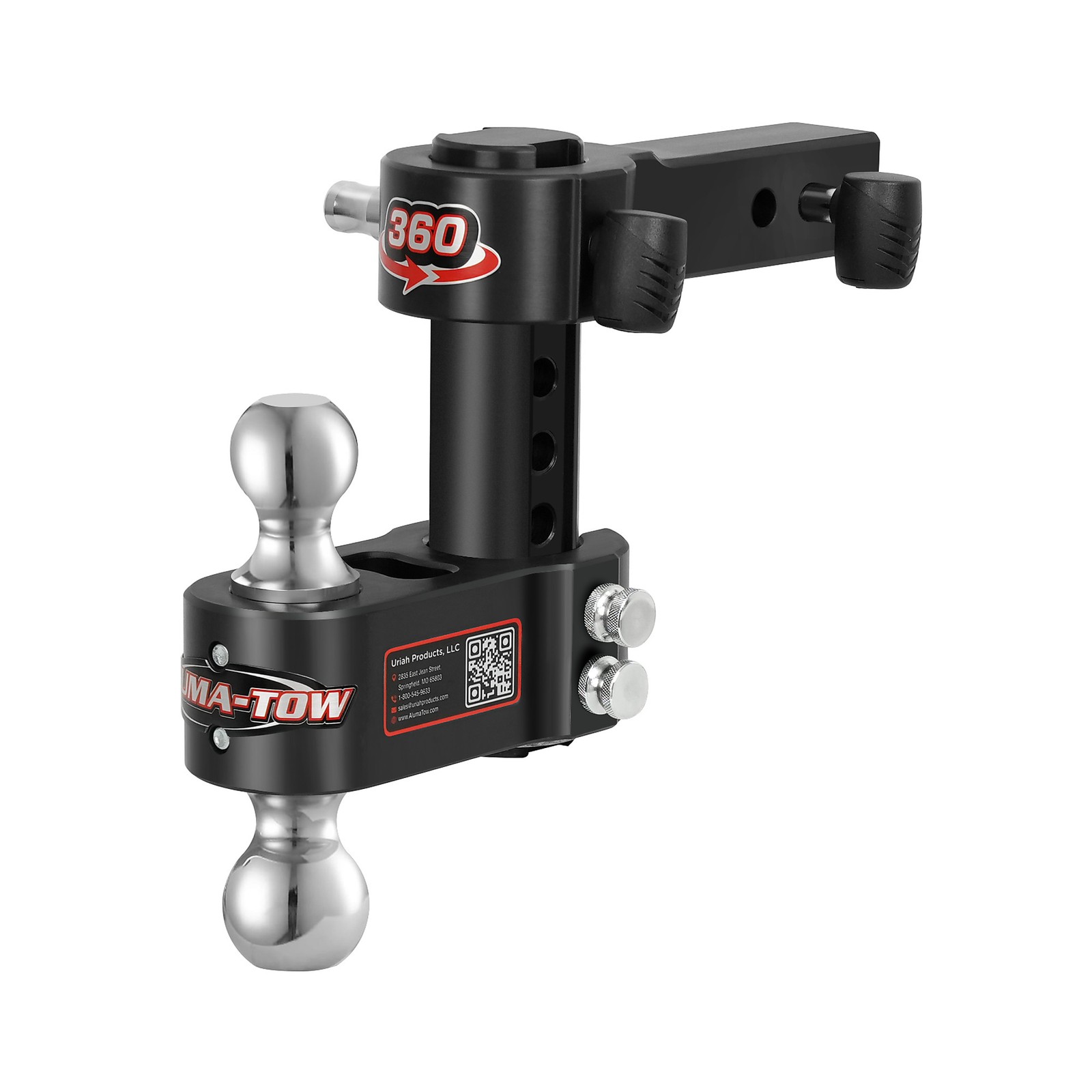 Aluma-Tow Adjustable Trailer Hitch, 15,000-Lb. GTW, 7in. Drop, 2in. Receiver,