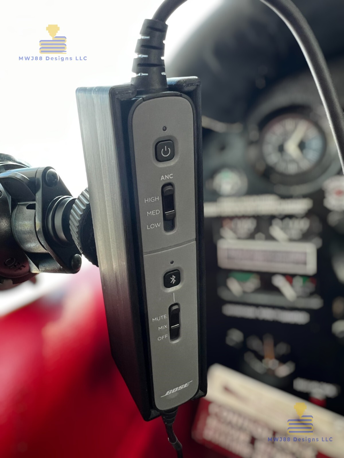 Suction Cup Mount For Bose ProFlight Series 2 Aviation Headset Controller
