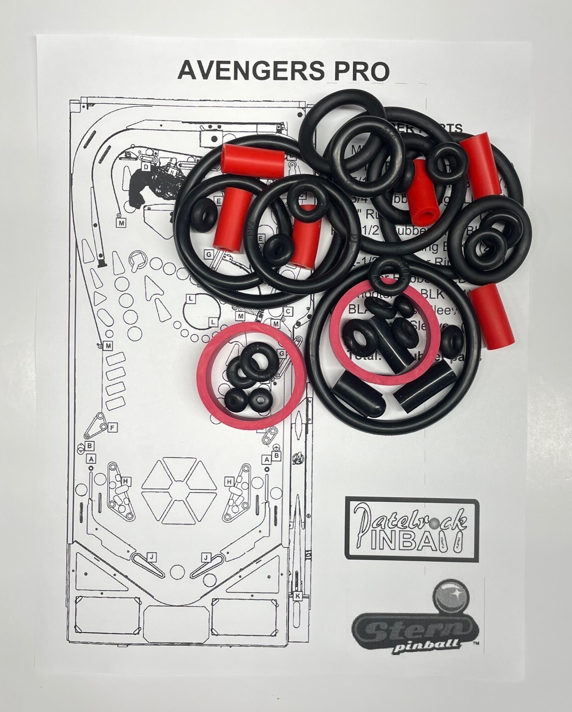 Stern The Avengers PRO Pinball Machine Rubber Ring Kit
