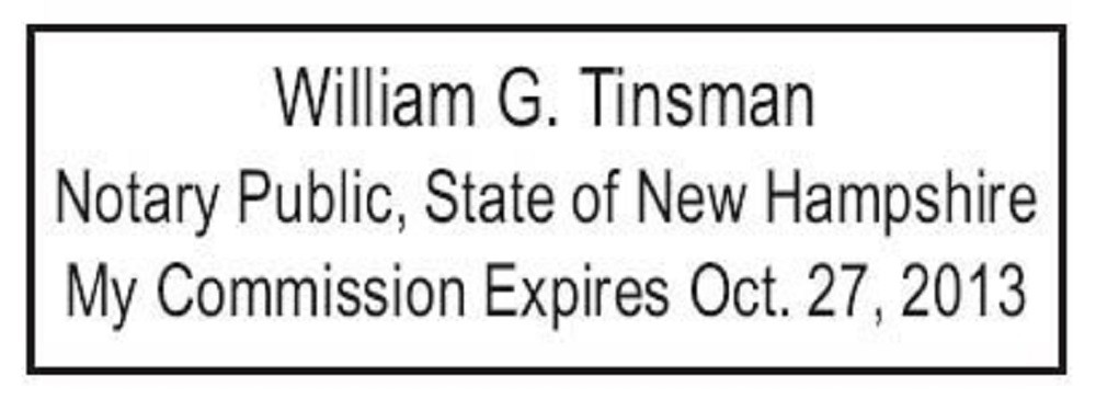 State of New Hampshire | Custom Rectangle Self-Inking NOTARY SEAL RUBBER STAMP