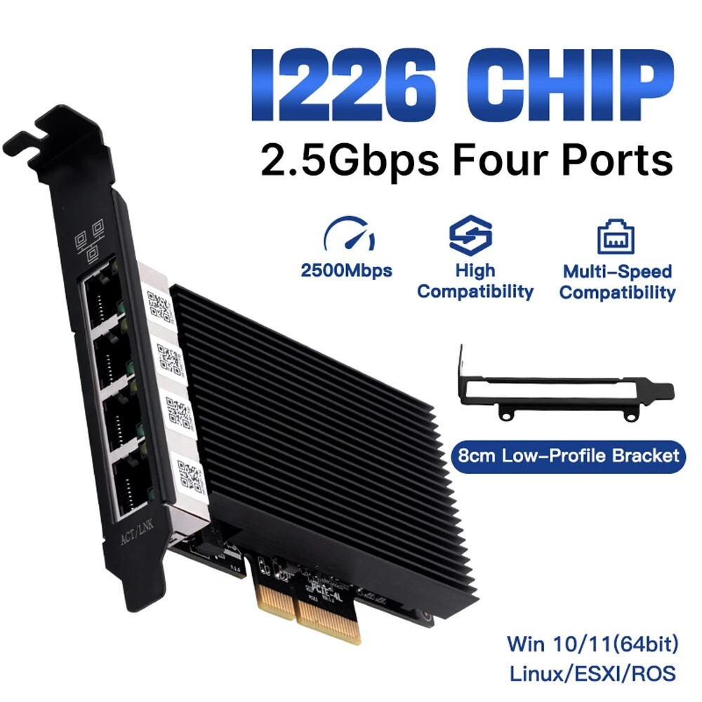 2.5GBase-T PCIe Network Card To RJ45 with Intel I226-V Chip Network Adapter NIC