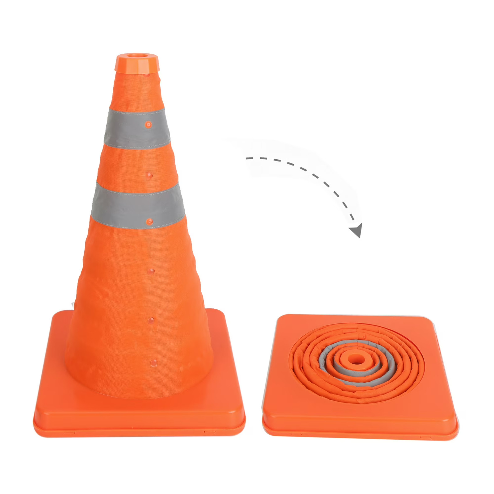 Collapsible Reflective Emergency Safety Cone, Traffic Cone, 3 Pack, Plastic