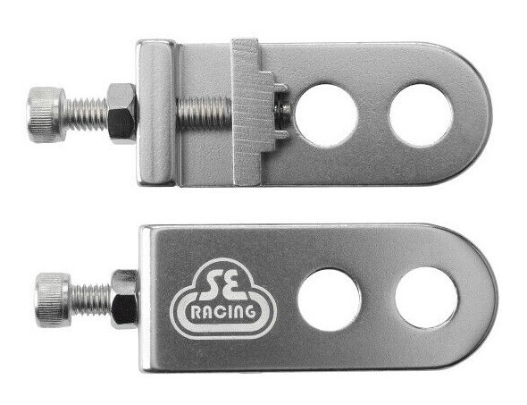 SE Racing BMX Bicycle Chain Tensioners for 3/8" axles - SILVER