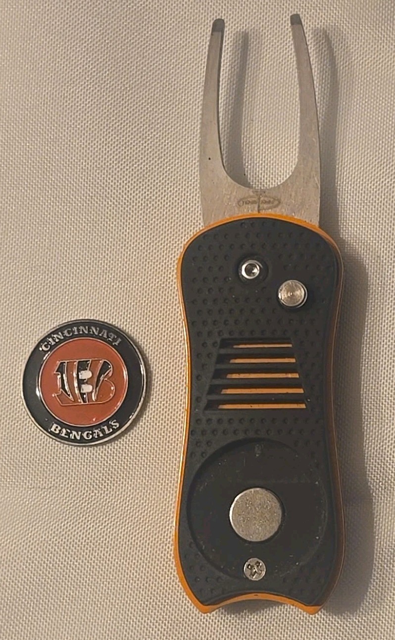 NFL Cincinnati Bengals Golf Switchblade Divot Tool Black/Orange