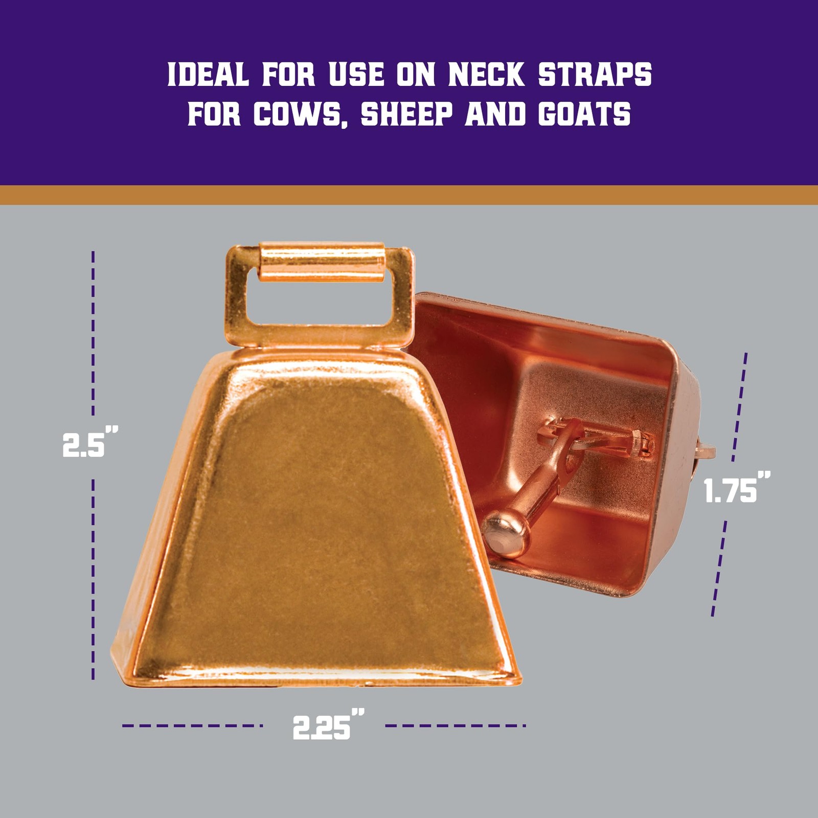 Weaver Livestock Copper-Plated Small 2.5x2.25x1.75 Inch (Pack of 1), Copper