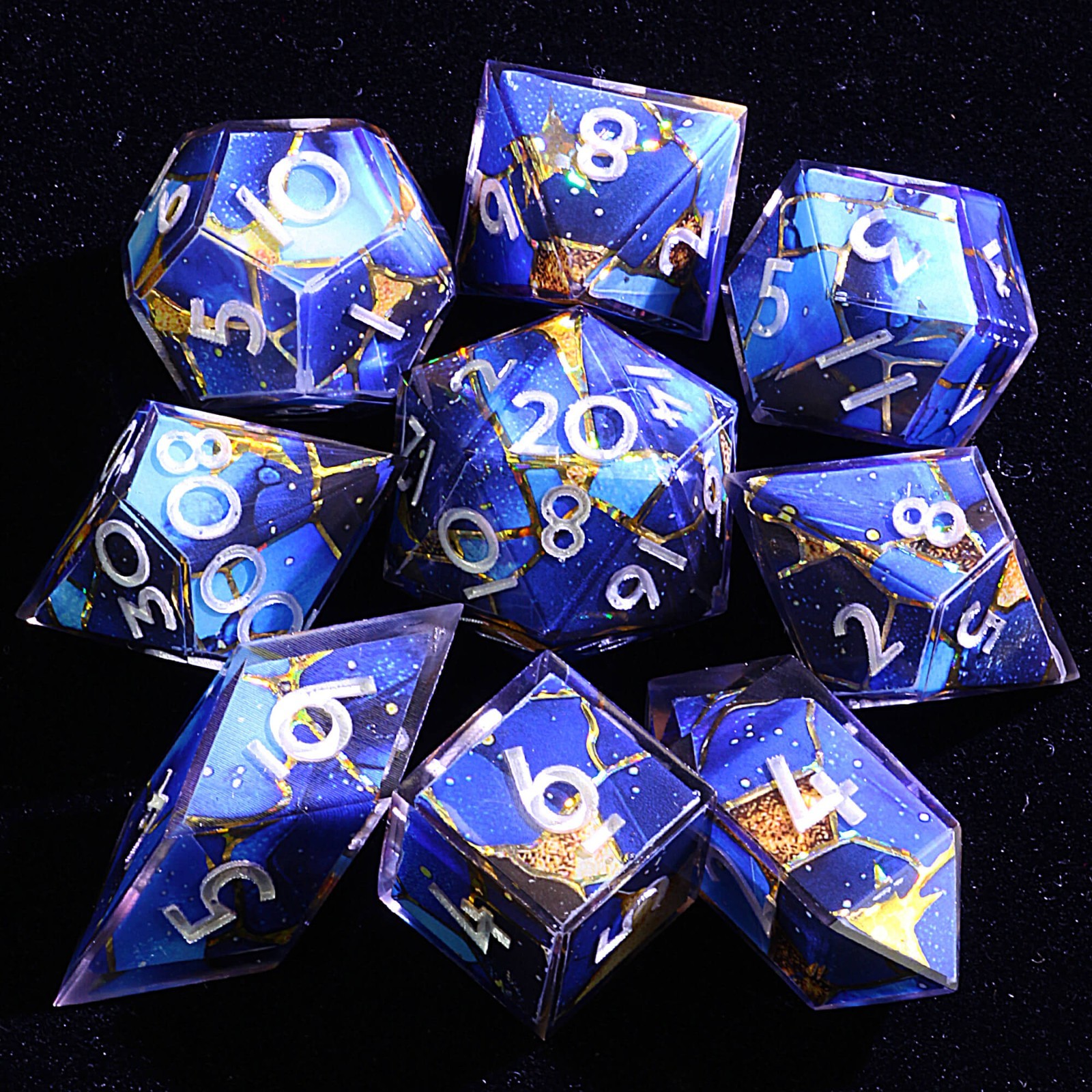 9 Polyhedral Resin Set of Dice DD Stargazer for Dungeons Dragons RPG
