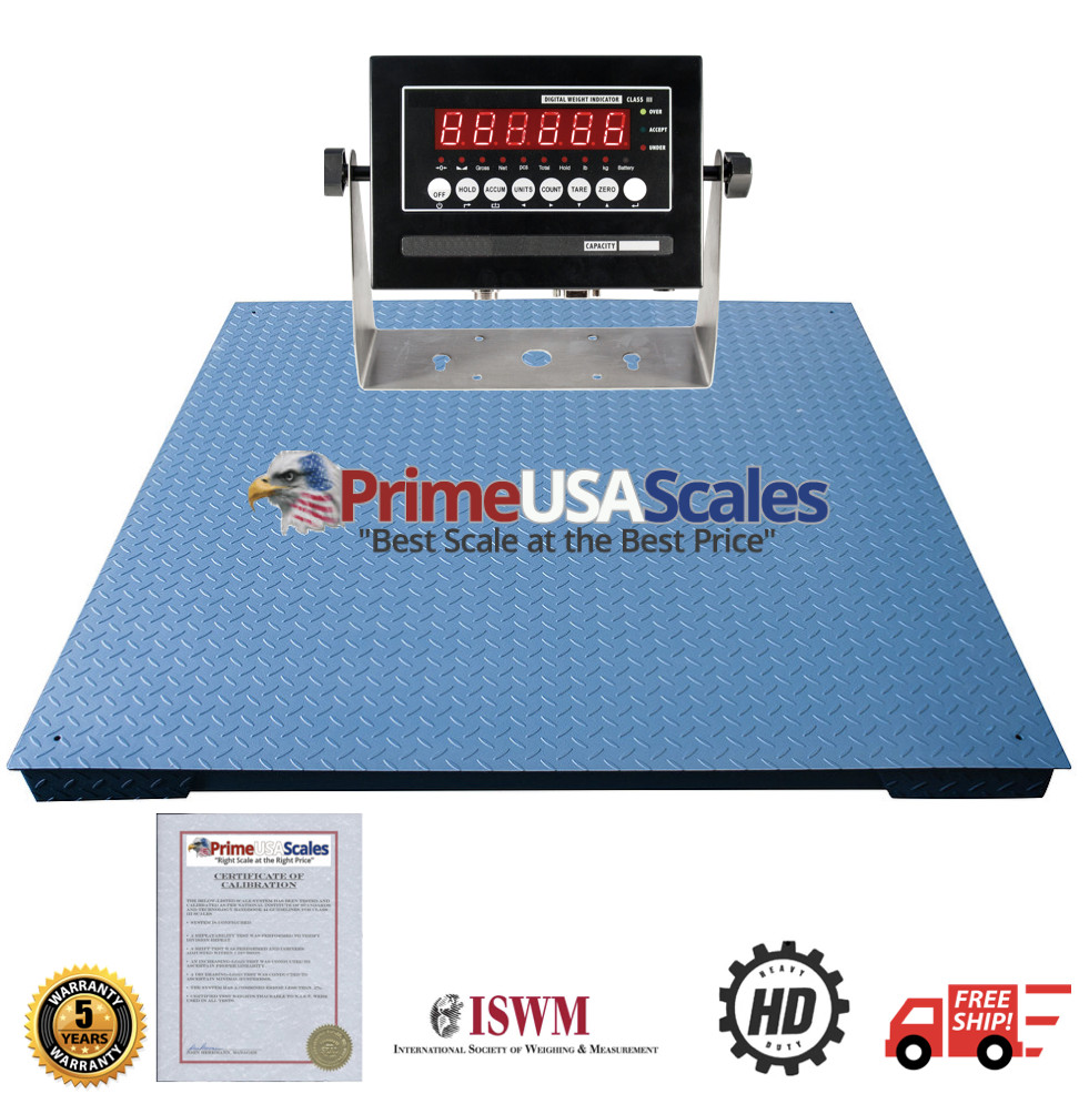 Prime USA Scale NTEP Legal for Trade 5x5 Feet Floor Pallet Scale 10,000 lb