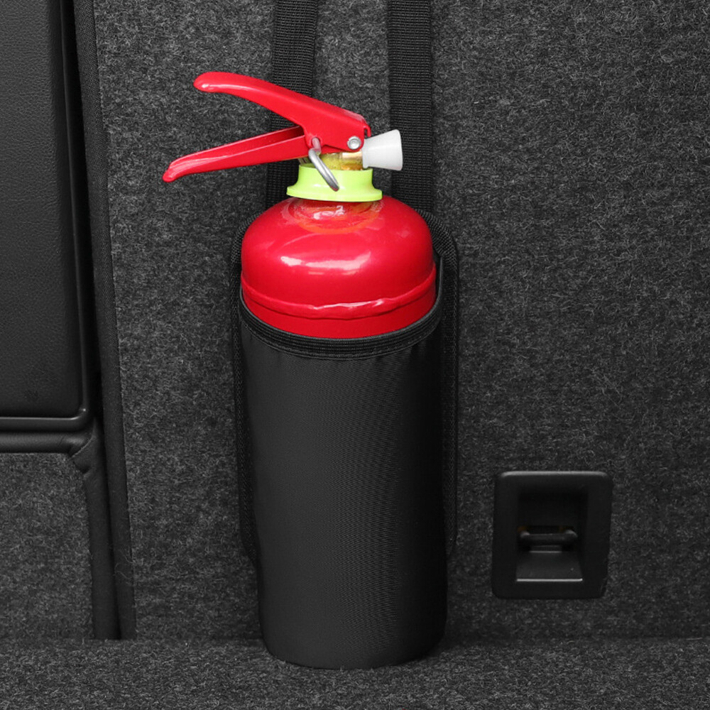 Car Fire Extinguisher Bag Seat Back Mount  Adhesive Pad Fixing Buckle Strap