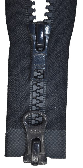 2 Way Zip Plastic 5 MM Night Blue 50-100 CM for Jackets, U. Ä