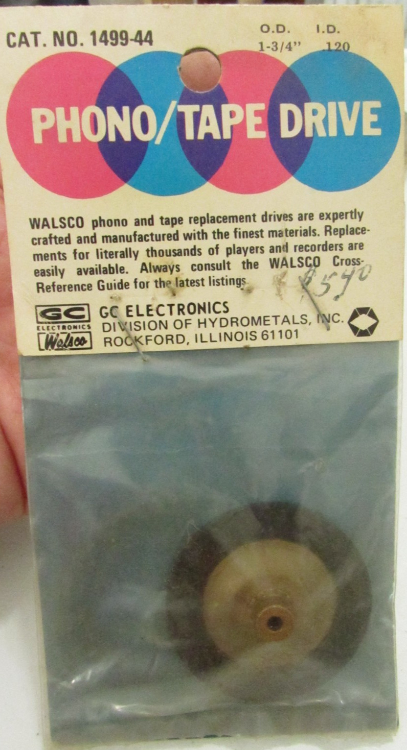 GC Electronics 1499-44 O.D. 1-3/4" I,D, 120 Walsco Phono Tape Drive Motorola