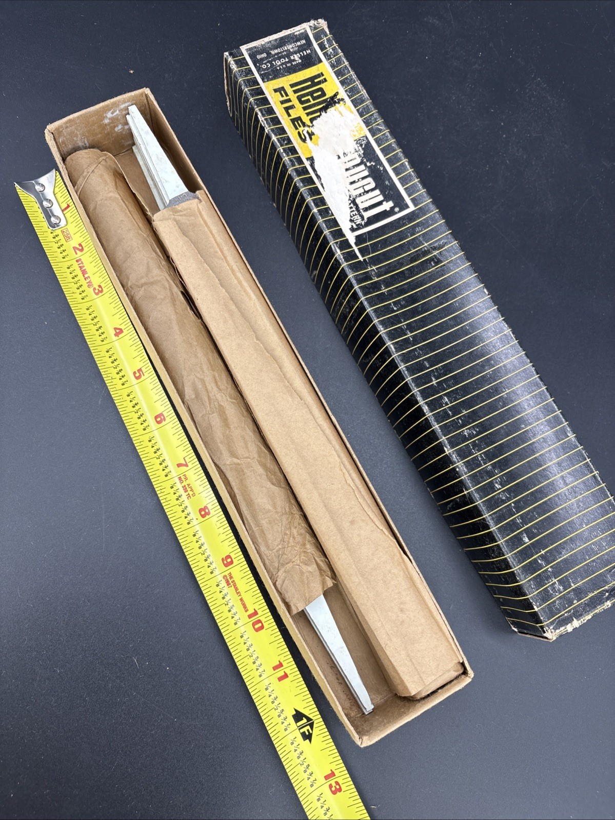 Heller NuCut Single Cut Long Flat Angle Lathe 10” File Unused With Horse Logo