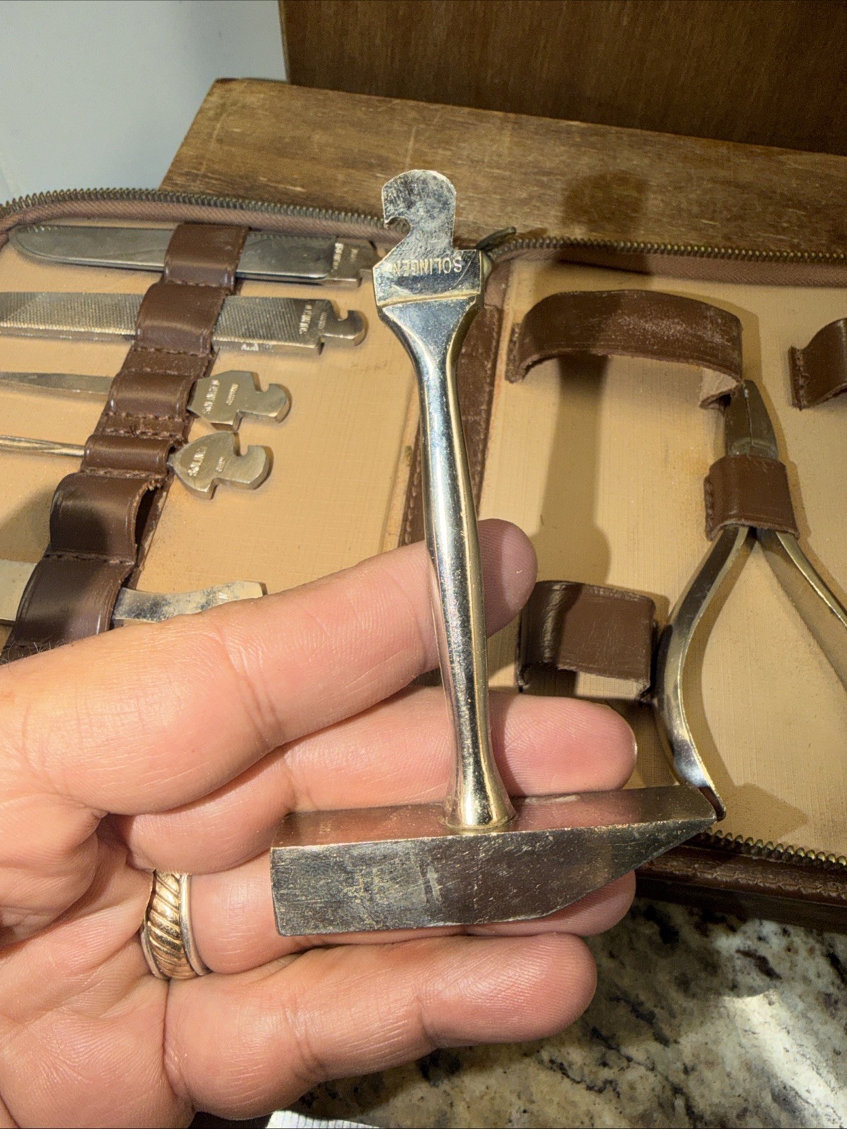 Vintage Solingen Germany Precision Tool Set Leather Case Near Complete