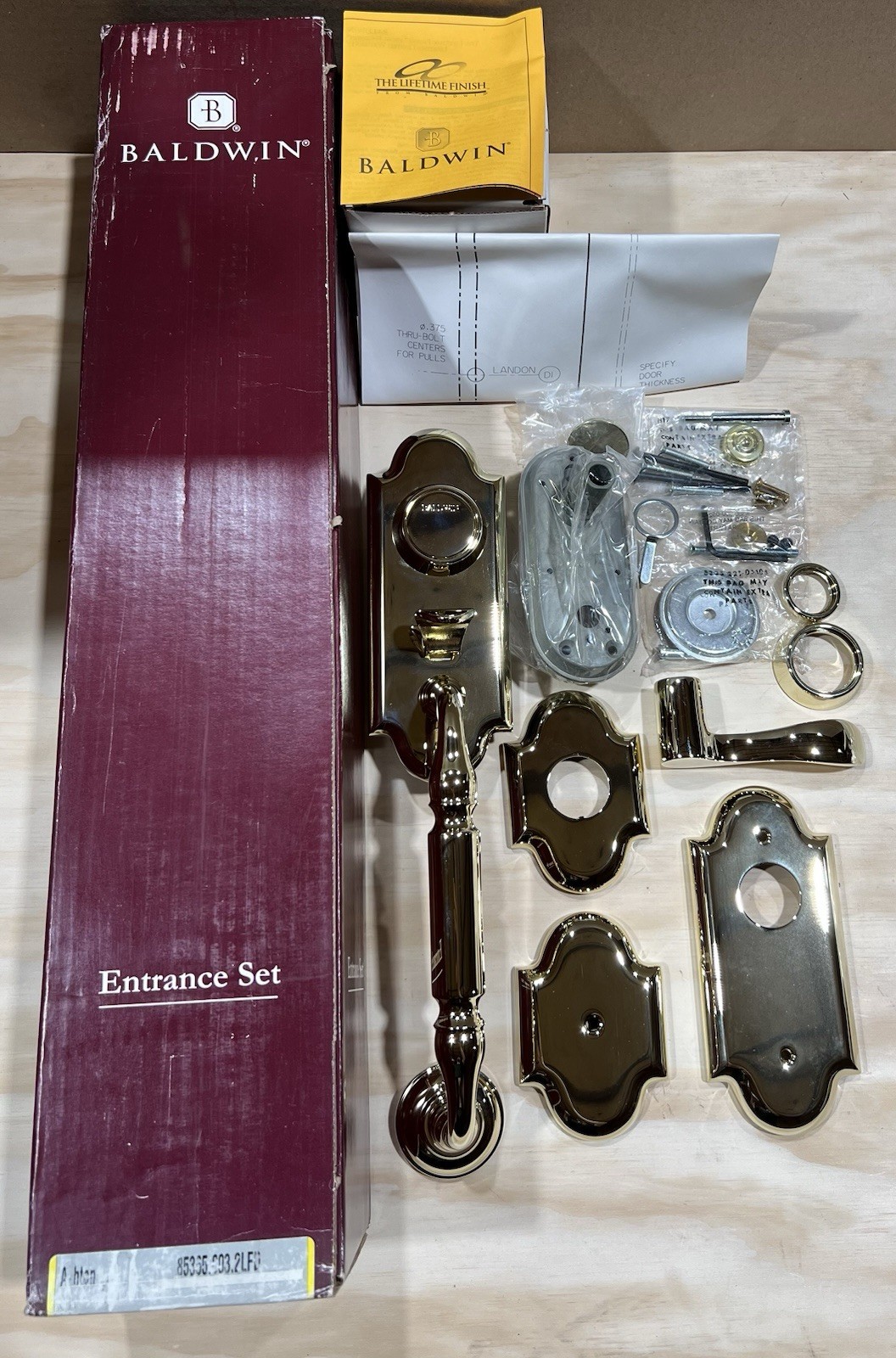 Baldwin 85365-003-2LFD Full Dummy Kit Ashton Series Left Lifetime Polished Brass