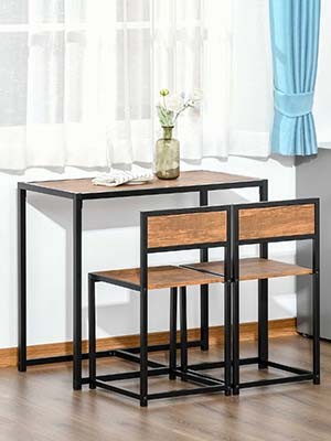 Small Dining Table Set for 2, Kitchen Table and Chairs Set, Compact Dining Sets