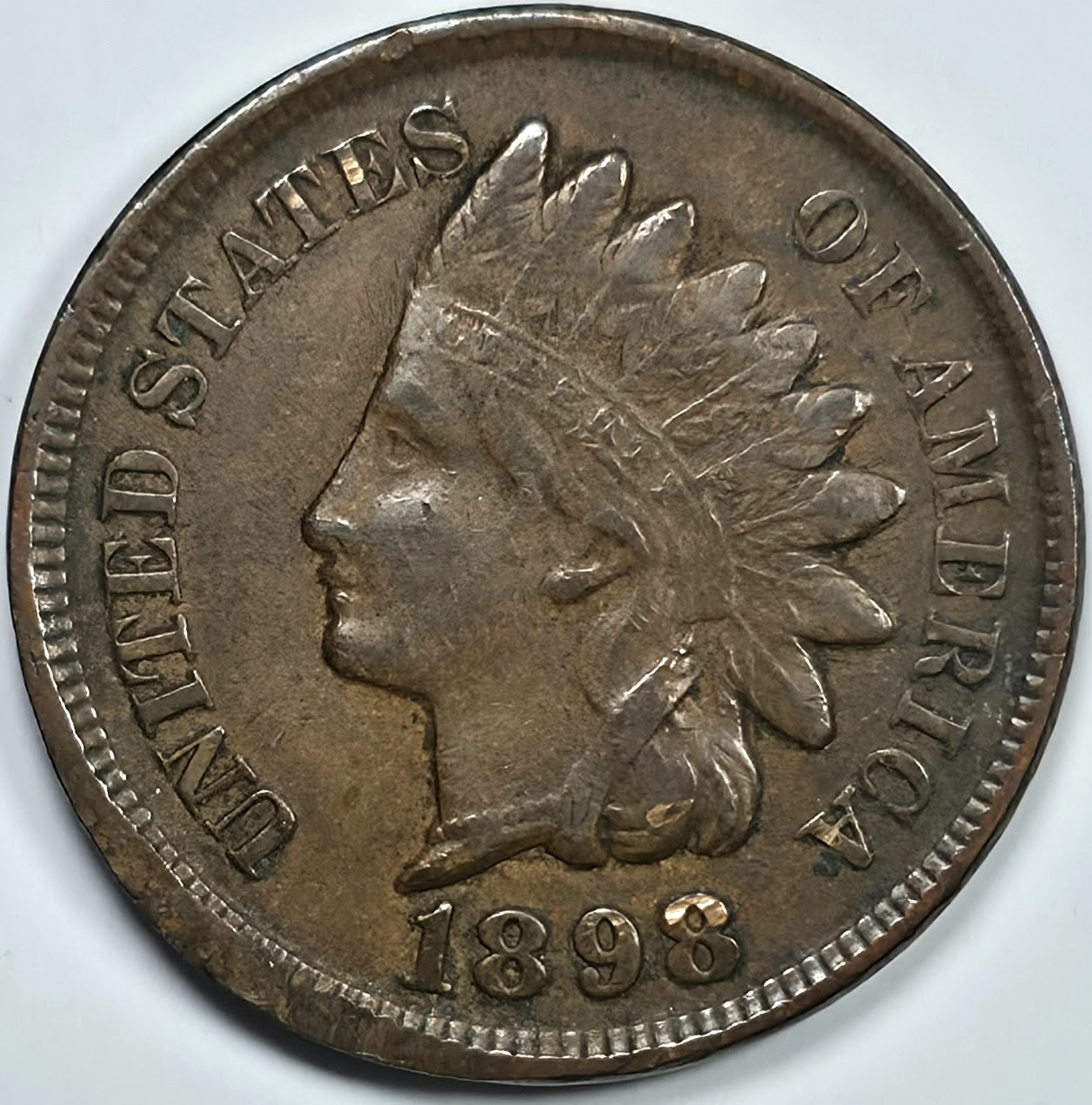 1898 INDIAN HEAD CENT 1C VF CIRCULATED C206