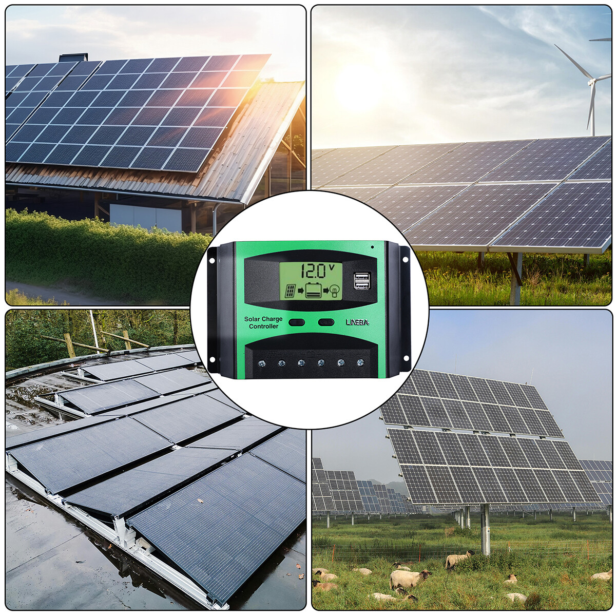 30A Solar Charge Controller Tools 12V/24V Auto Battery PV Regulator US Stock