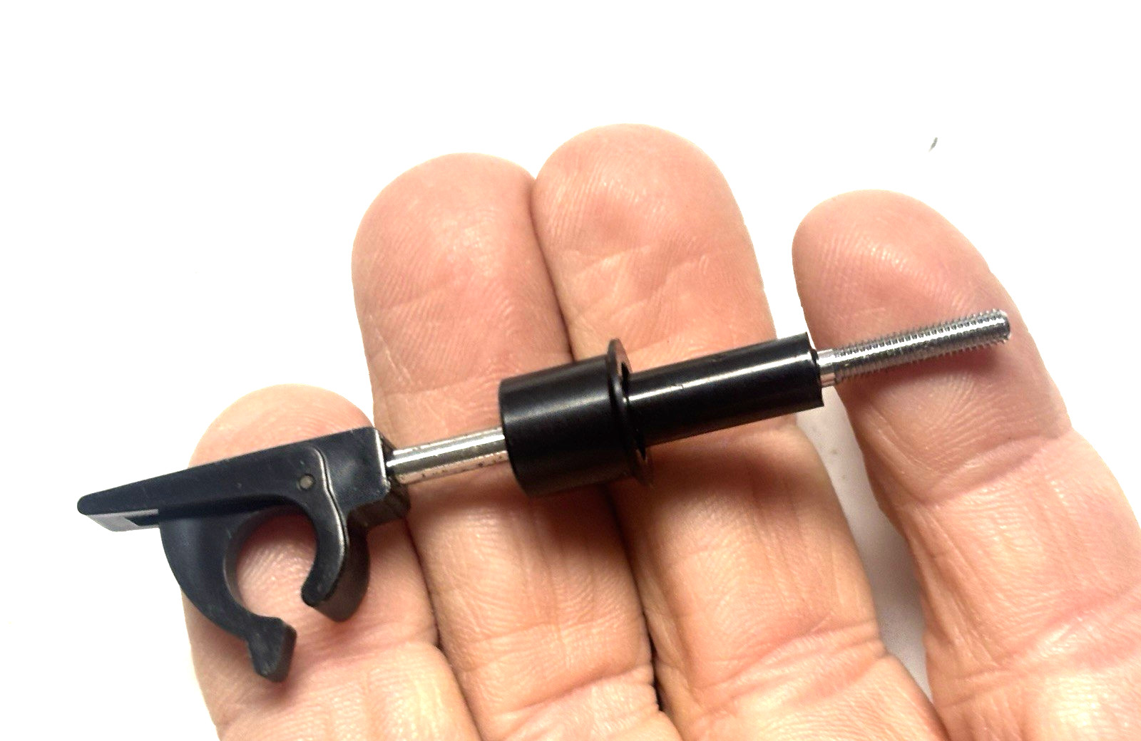 Vtg Turntable Tone Arm Rest Clip - w/ long threaded base - NOS Model unknown !