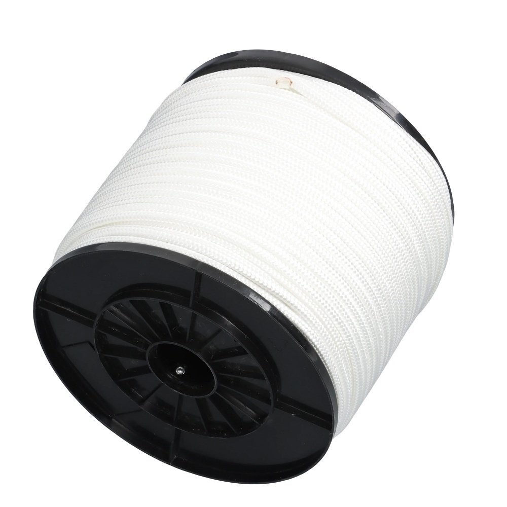 1/4 Inch Nylon Rope 500 Foot Spool 100% Nylon Solid Braid Rope Dyeable White